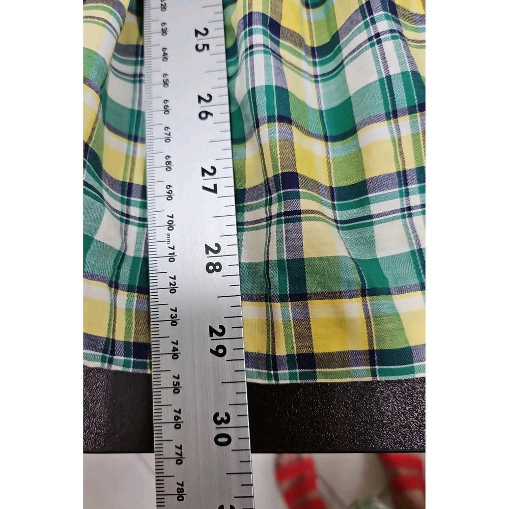 Vintage 1970s Ralph Lauren Plaid Cotton Skirt Bohemian Feminine Pockets Size 4 - Picture 8 of 10
